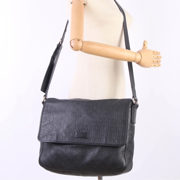💎 LIKE NEW 💎 GUCCI LEATHER MESSENGER LAPTOP BAG GUCCISSIMA - Picture 6 of 15